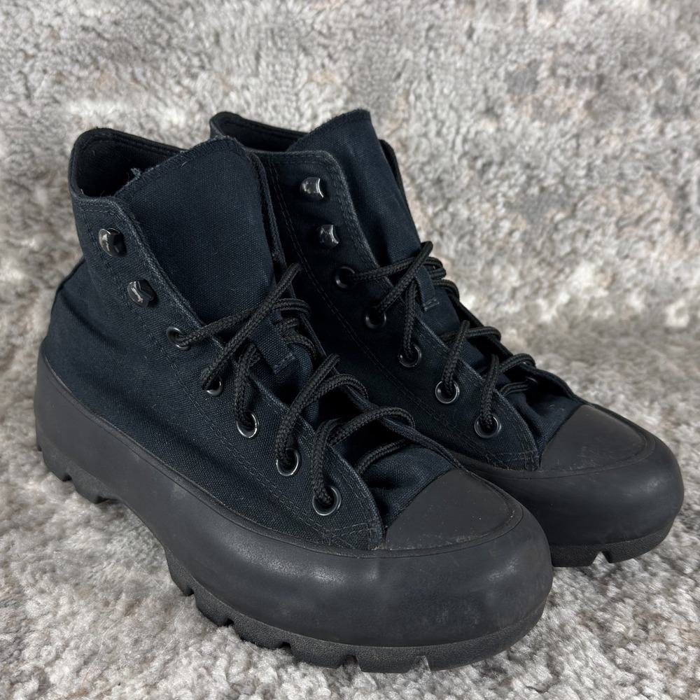 Converse Size 7 Chuck Taylor All Star Lugged Heel Shoes Sneakers Lace Up Black